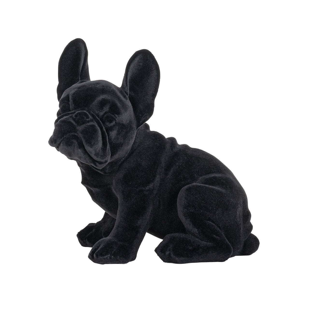 Zijaanzicht van het franse bulldog puppy beeldje - 35 cm hoog