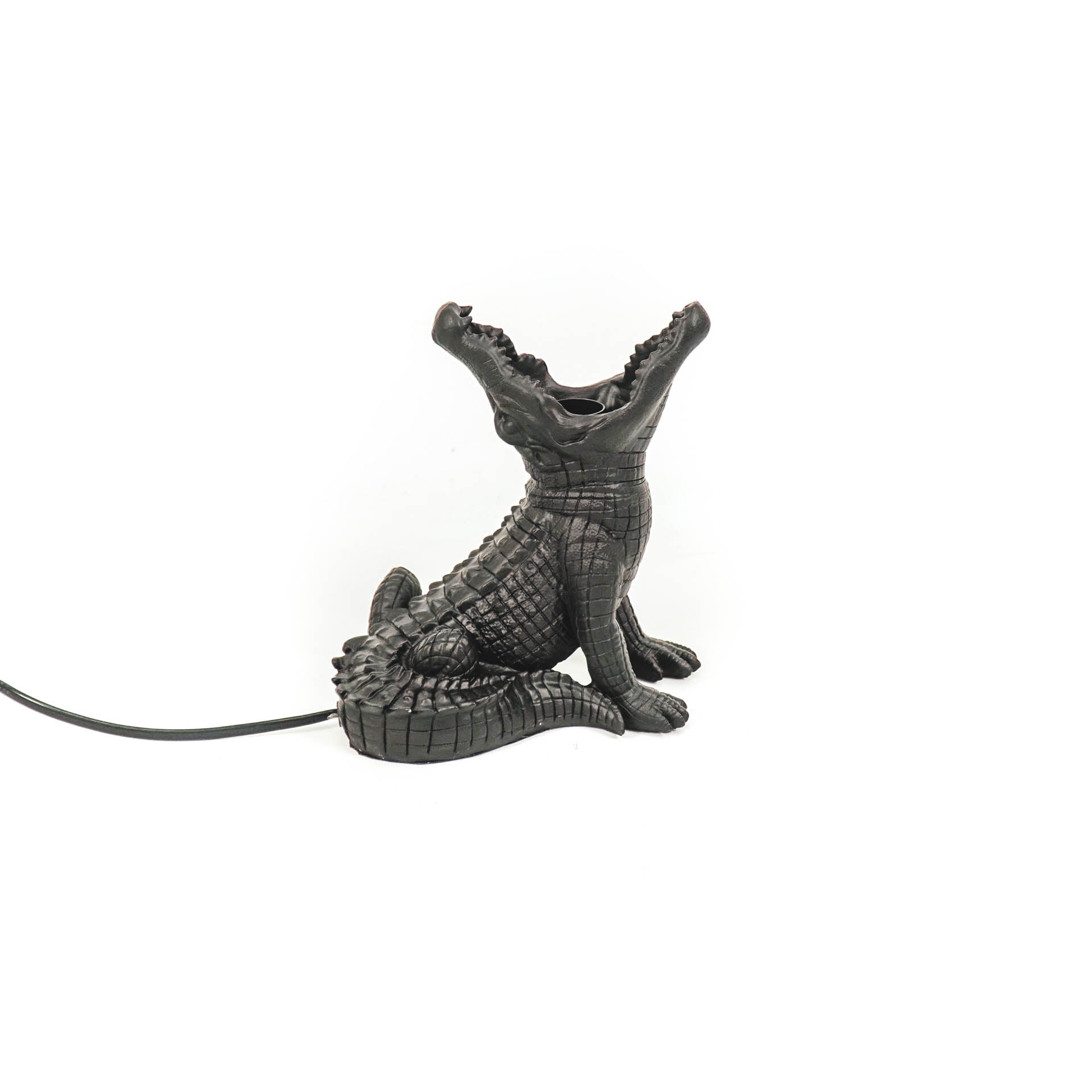 Zwarte Krokodil lamp | H. 18,5 cm - Dierenlamp kopen