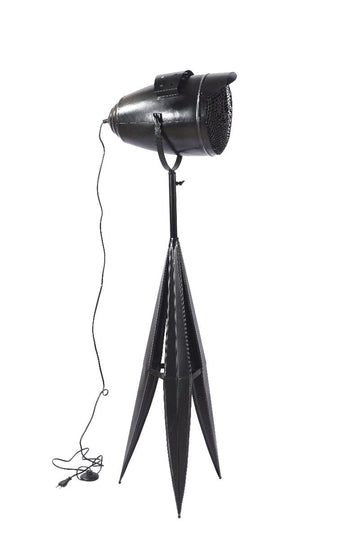 Zwarte spot vloerlamp op driepoot | H. 144 cm